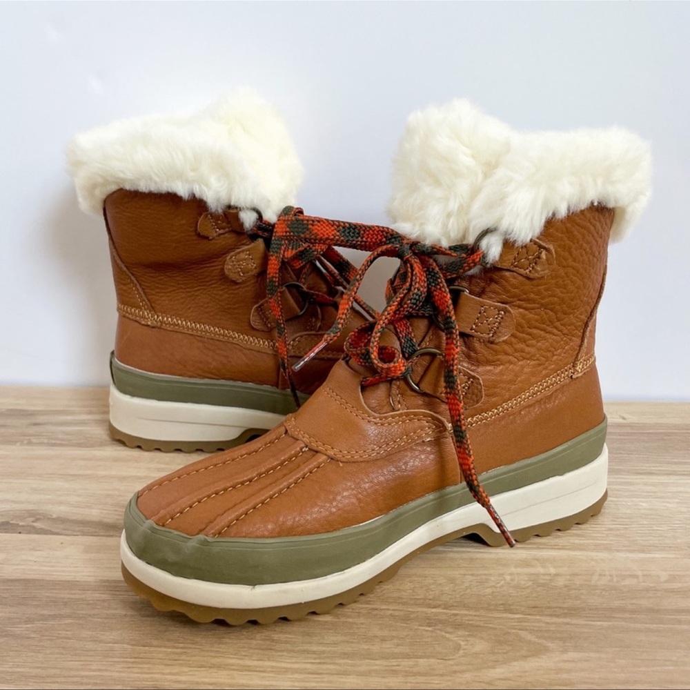 EUC Sperry Maritime Tan Faux Fur Winter Boots